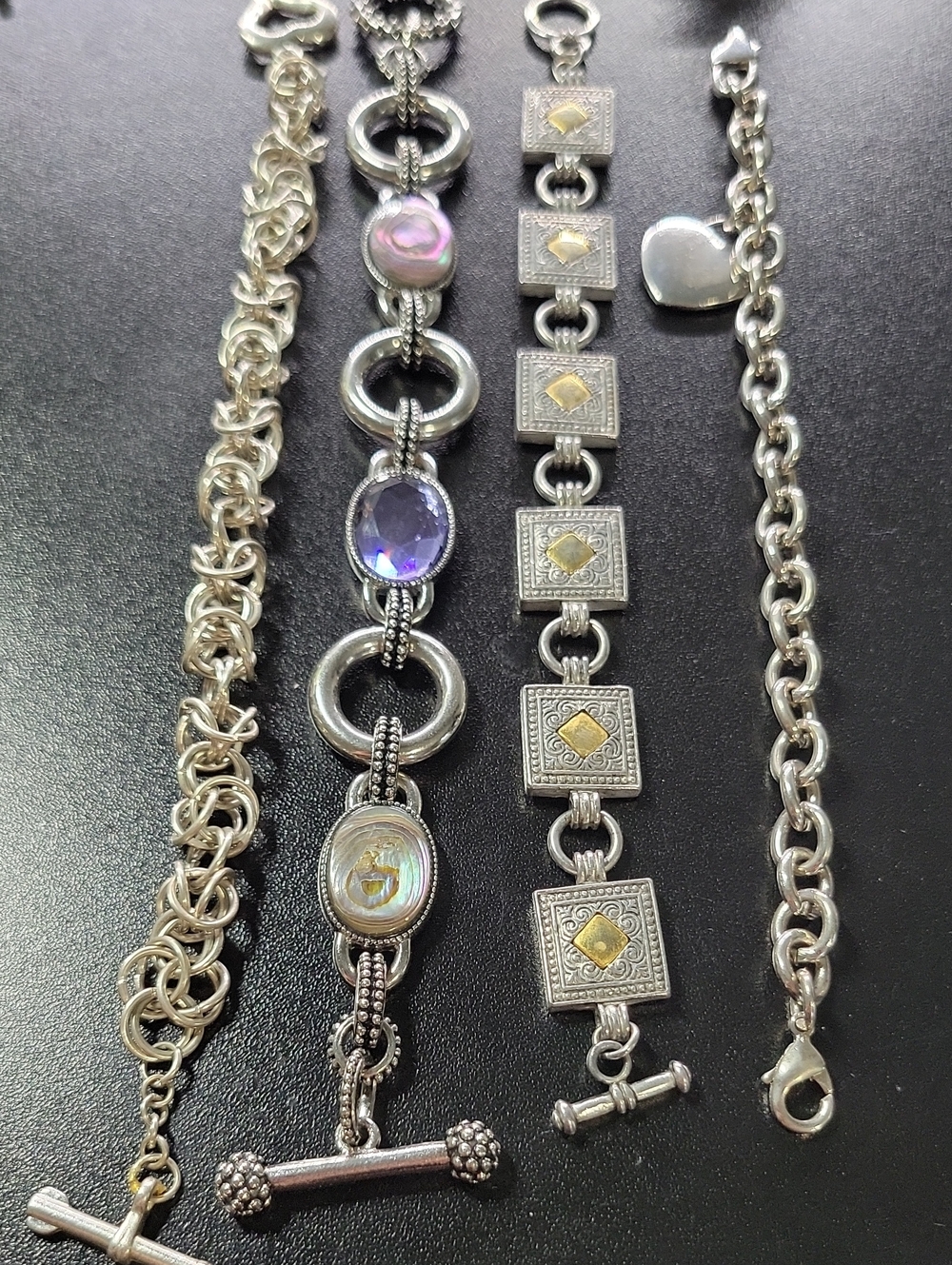 Silver-Tone Multi-Chain Bracelet Lot